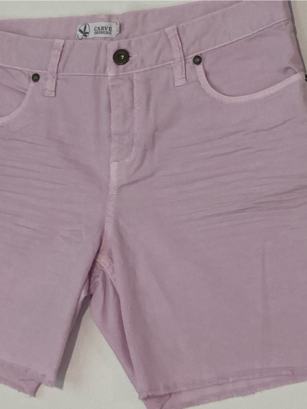 Carve Designs Women's NWOT Oahu Lilac Pink Fray Hem 6” Shorts Size 6 - Picture 13 of 13